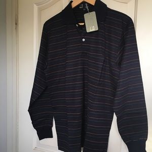 Dunhill Deco Placket Cotton LS Polo NWT $425
